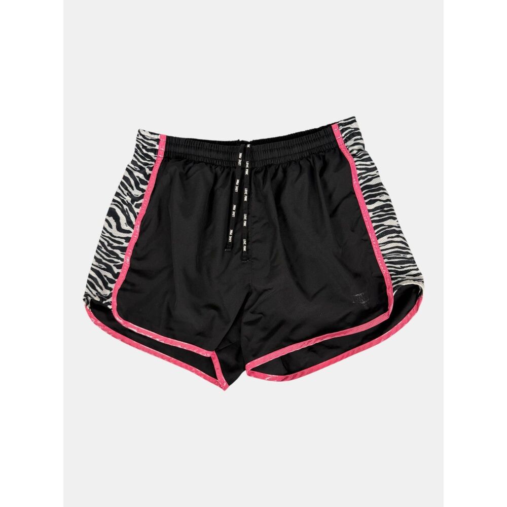 Victoria's Secret PINK Zebra Dolphin Running Shorts Black Hot Pink XS